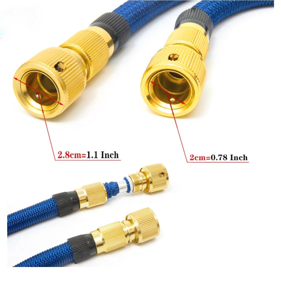 Flexible Upgraded Repairable Magic Hose Pipe Expandable Reel100Ft Car watering Cleaning, Indoor/Outdoor Garden Water Hose+ Spray