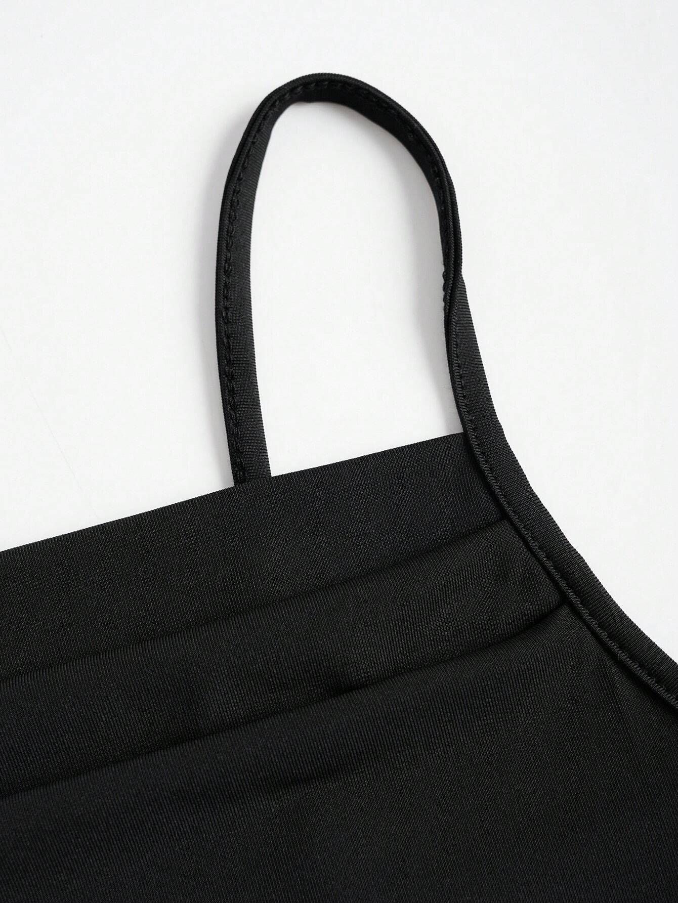 Collarless Dress Spring New High Waist Tied Spaghetti-strap Sheath